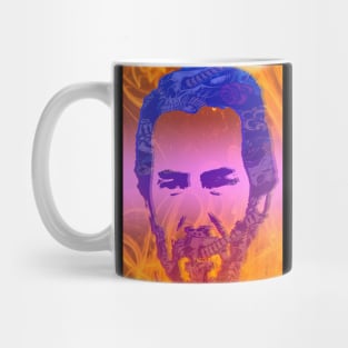 John Wick pop art skull fire, pattern poster Mug